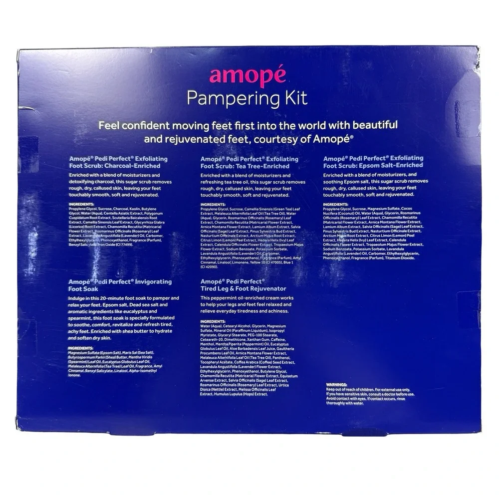 Amope Pampering Kit 10 Piece Foot Care Gift‎ Set Tired Leg Foot Soak Scrub